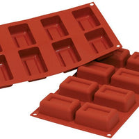 Silikomart - 2.8" x 1.7" x 1" Silicone 8 Compartment Big Lingotto Baking Mold - SF090