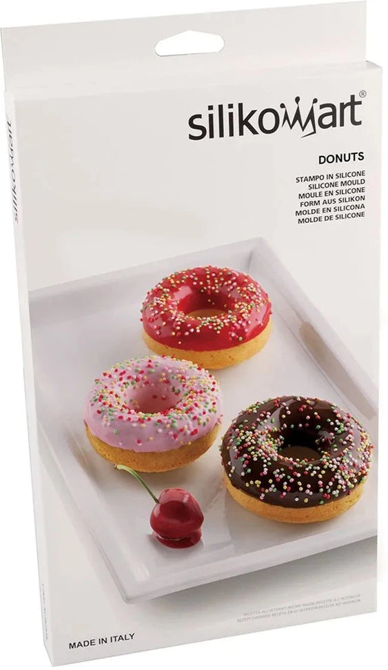 Silikomart - 2.9" x 0.9" x 1.1" Silicone #6 Compartment Donuts Baking Mold - SF170