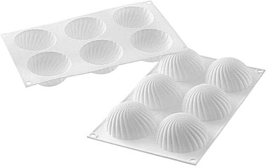Silikomart - 2.9" x 1.4" Silicone 6 Compartment Parfum Baking Mold with Border - PARFUM110