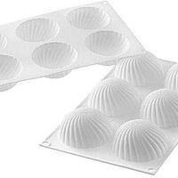 Silikomart - 2.9" x 1.4" Silicone 6 Compartment Parfum Baking Mold with Border - PARFUM110