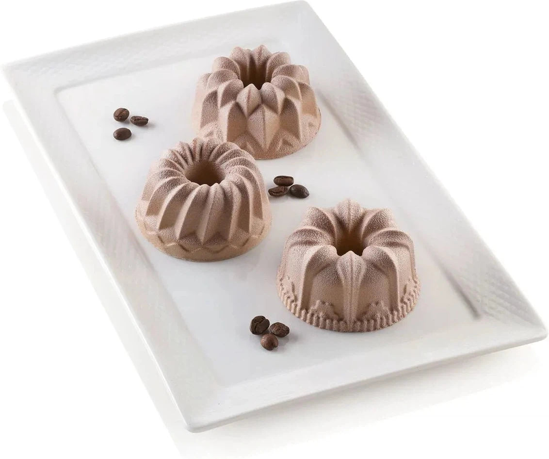 Silikomart - 2.9" x 1.5" Silicone 6 Compartment Fluted Baking Mold - SF061