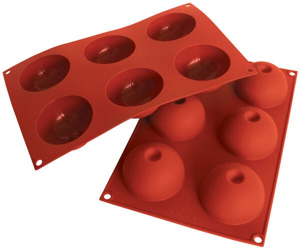 Silikomart - 2.9" x 1.5" Silicone 6 Compartment Magic Dome Baking Mold - SF086