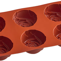 Silikomart - 2.9" x 1.5" Silicone 6 Compartment Rose Baking Mold - SF077