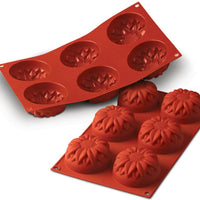 Silikomart - 2.9" x 1.5" Silicone 6 Compartment Sunflower Baking Mold - SF076