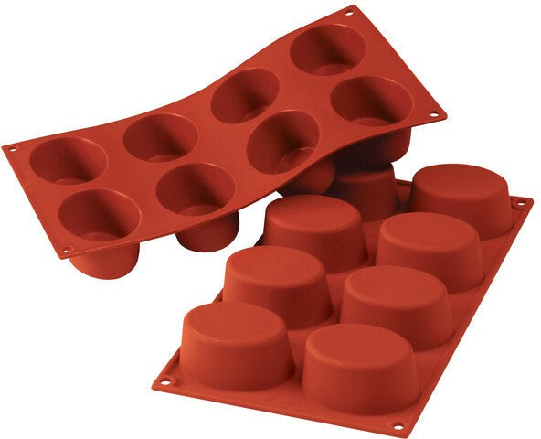 Silikomart - 2.9" x 2.1" x 1.3" Silicone 7 Compartment Big Ovals Baking Mold - SF055