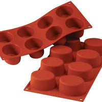Silikomart - 2.9" x 2.1" x 1.3" Silicone 7 Compartment Big Ovals Baking Mold - SF055