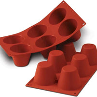 Silikomart - 2.9" x 2.3" Silicone 6 Compartment Big Muffins Baking Mold - SF052