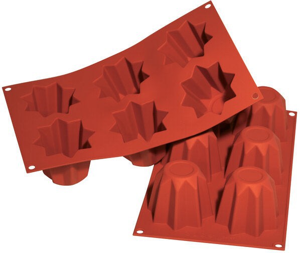 Silikomart - 2.9" x 2.9" x 2.3" Silicone 6 Pandorino Baking Mold - SF100