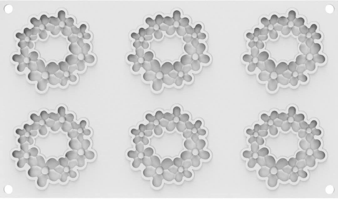 Silikomart - 2.95" Dessert-Top Silicone Baking Mold with 6 Cavities - FLORA 19