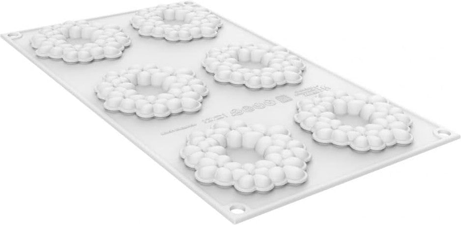 Silikomart - 2.95" Dessert-Top Silicone Baking Mold with 6 Cavities - FLORA 19