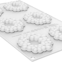 Silikomart - 2.95" Dessert-Top Silicone Baking Mold with 6 Cavities - FLORA 19