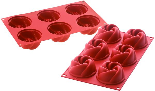Silikomart - 3" x 1.4" Silicone #6 Compartment Vertigo Baking Mold - SF158