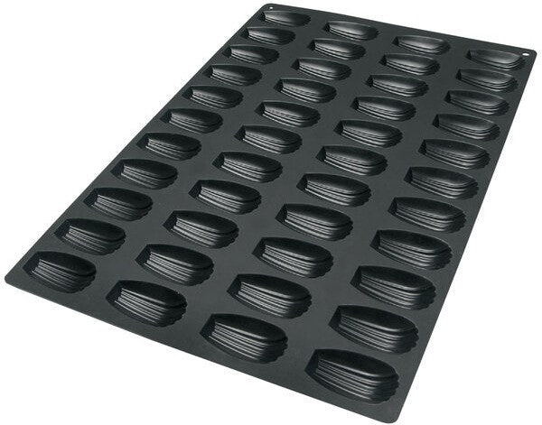 Silikomart - 3" x 1.75" x 0.7", Silicone Black 44 Compartment Madeleine Baking Mold - SQ005