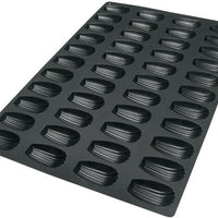 Silikomart - 3" x 1.75" x 0.7", Silicone Black 44 Compartment Madeleine Baking Mold - SQ005