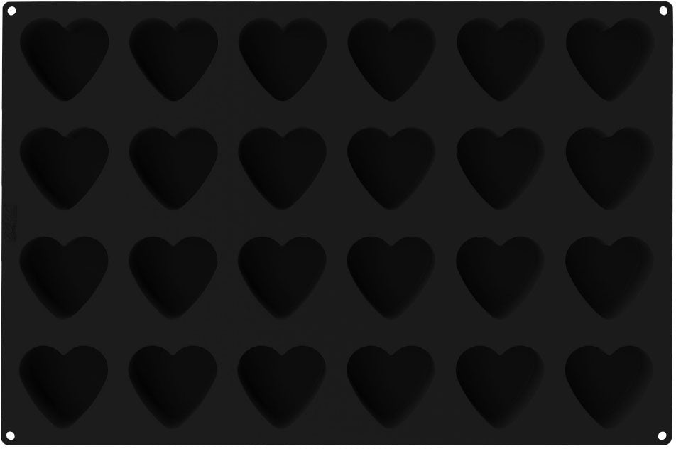 Silikomart - 3.1" Silicone Heart Baking & Freezing Mold with 24 Cavities - SQ086