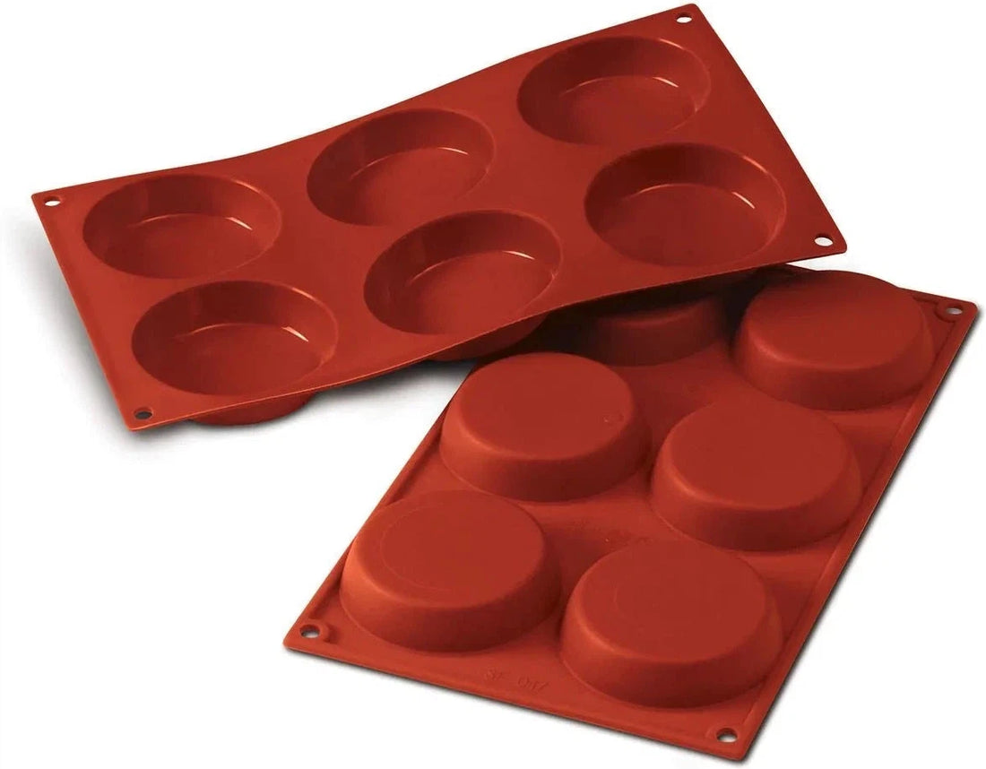 Silikomart - 3.1" x 0.7" Silicone 6 Compartment Flan Baking Mold - SF047