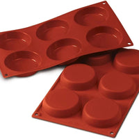 Silikomart - 3.1" x 0.7" Silicone 6 Compartment Flan Baking Mold - SF047