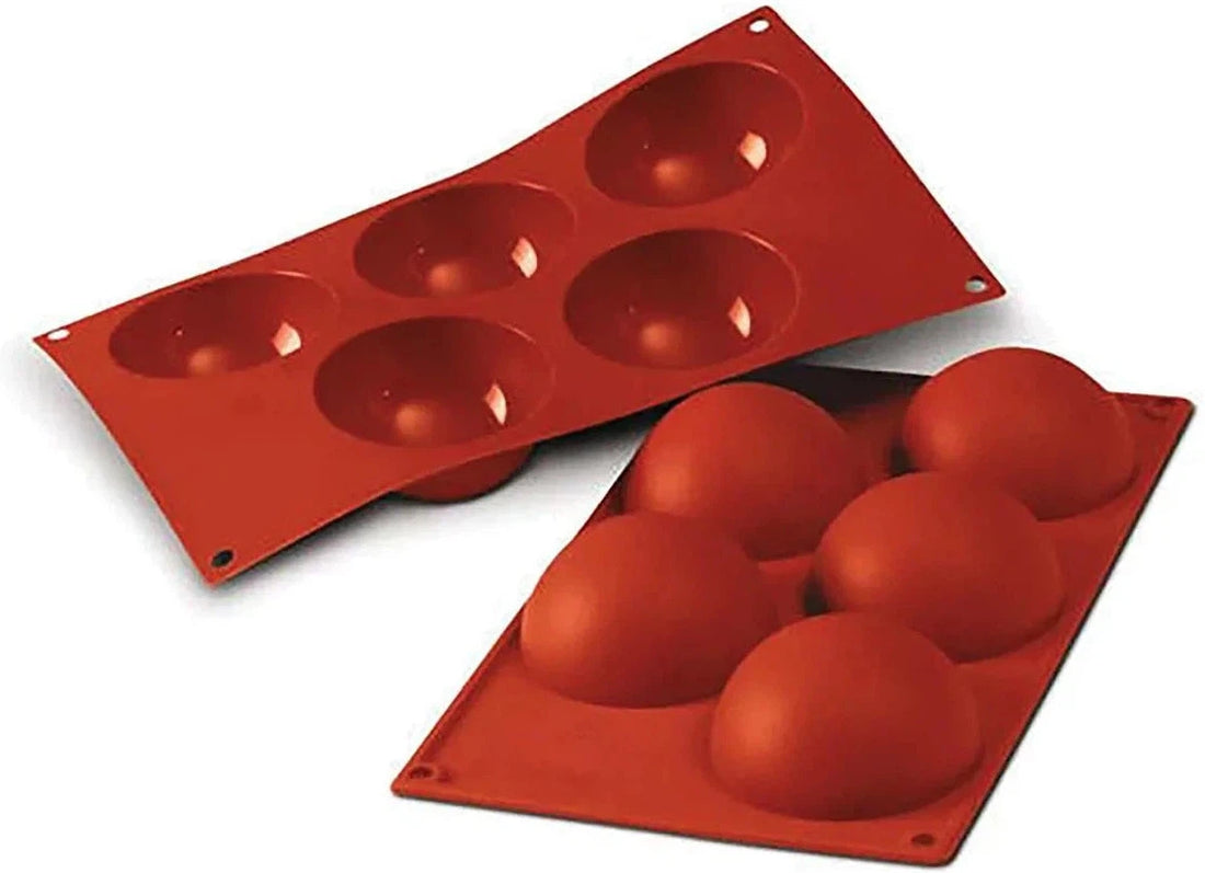 Silikomart - 3.1" x 1.5" Silicone 5 Compartment Half Spheres Baking Mold - SF001