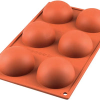 Silikomart - 3.1" x 1.5" Silicone 6 Compartment Half Spheres Baking Mold - SF002
