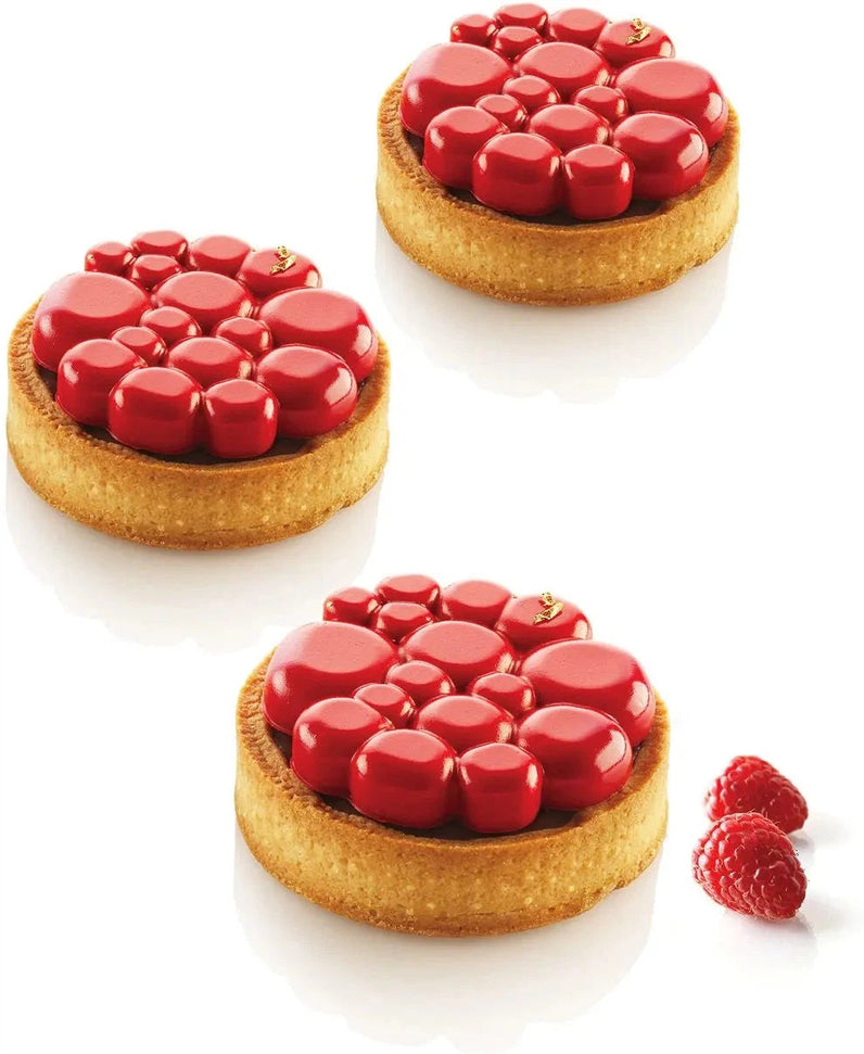 Silikomart - 3.1" x 2.7" Paradis Silicone Kit Tarte Ring, 6 Rings - KIT TARTE RING PARADIS