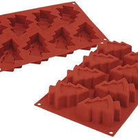 Silikomart - 3.2" x 2.6" x 1.2" Silicone #8 Compartment Pino Tree Baking Mold - SF108