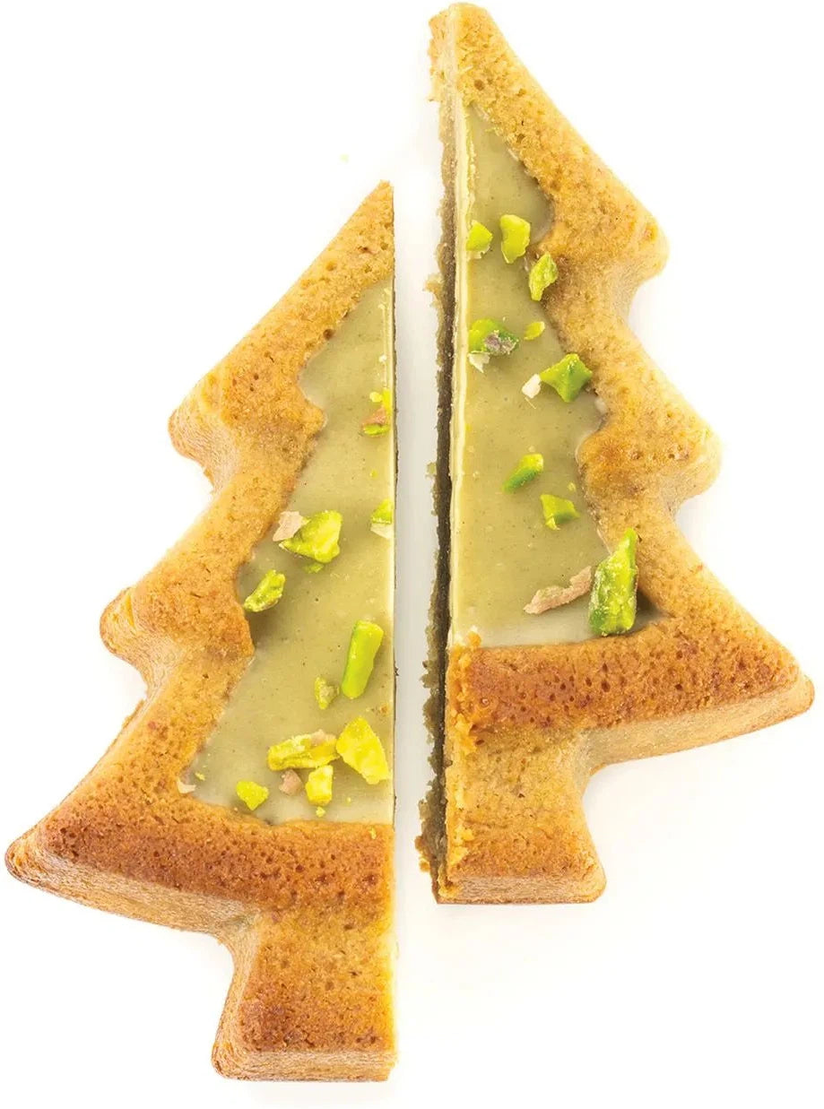 Silikomart - 3.2" x 2.6" x 1.2" Silicone #8 Compartment Pino Tree Baking Mold - SF108