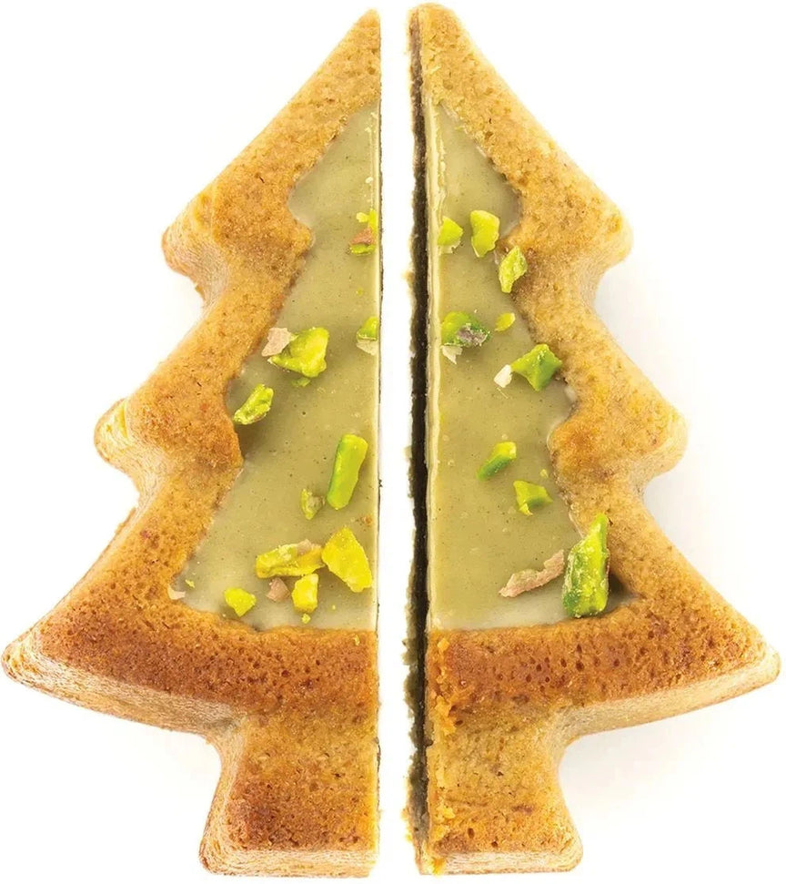 Silikomart - 3.2" x 2.6" x 1.2" Silicone #8 Compartment Pino Tree Baking Mold - SF108