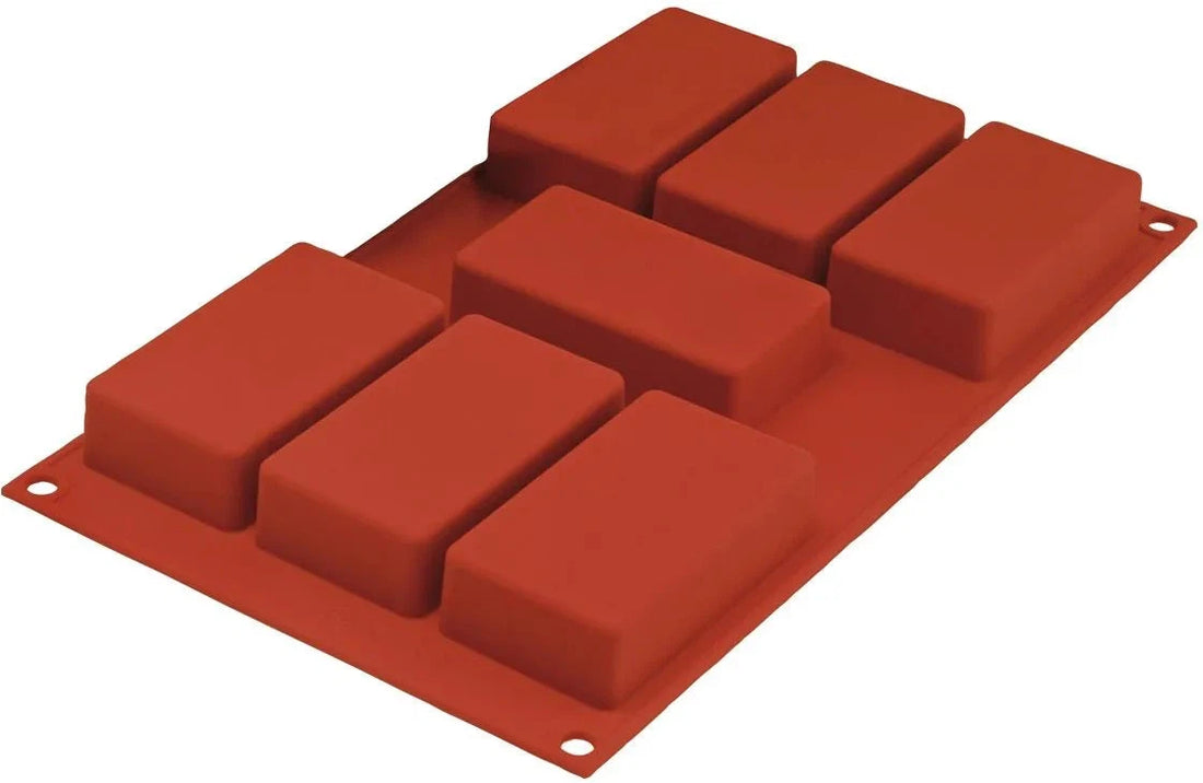 Silikomart - 3.4" x 1.8" x 0.9" Silicone #7 Compartment Rettangolo Baking Mold - SF110