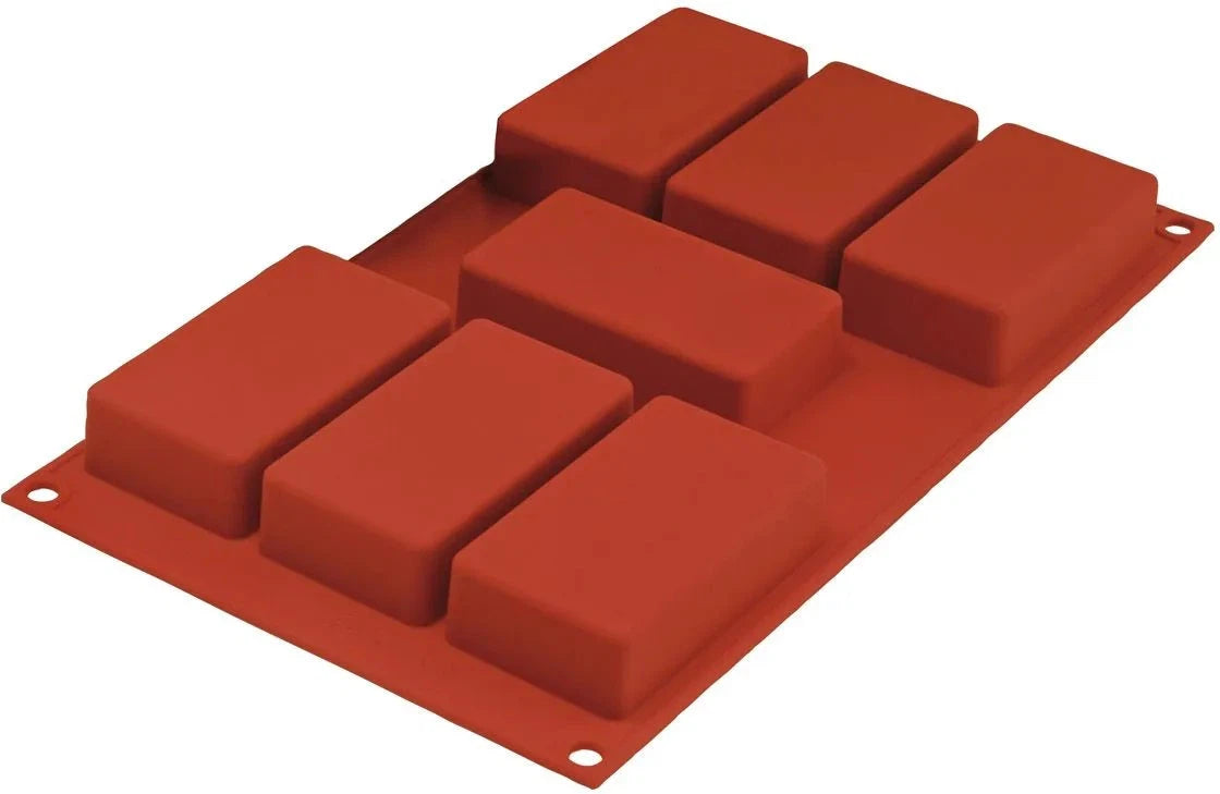 Silikomart - 3.4" x 1.8" x 0.9" Silicone #7 Compartment Rettangolo Baking Mold - SF110