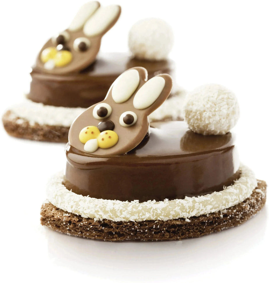 Silikomart - 3.4" x 2" x 0.9" Silicone #6 Compartment Oval Baking Mold - SF111