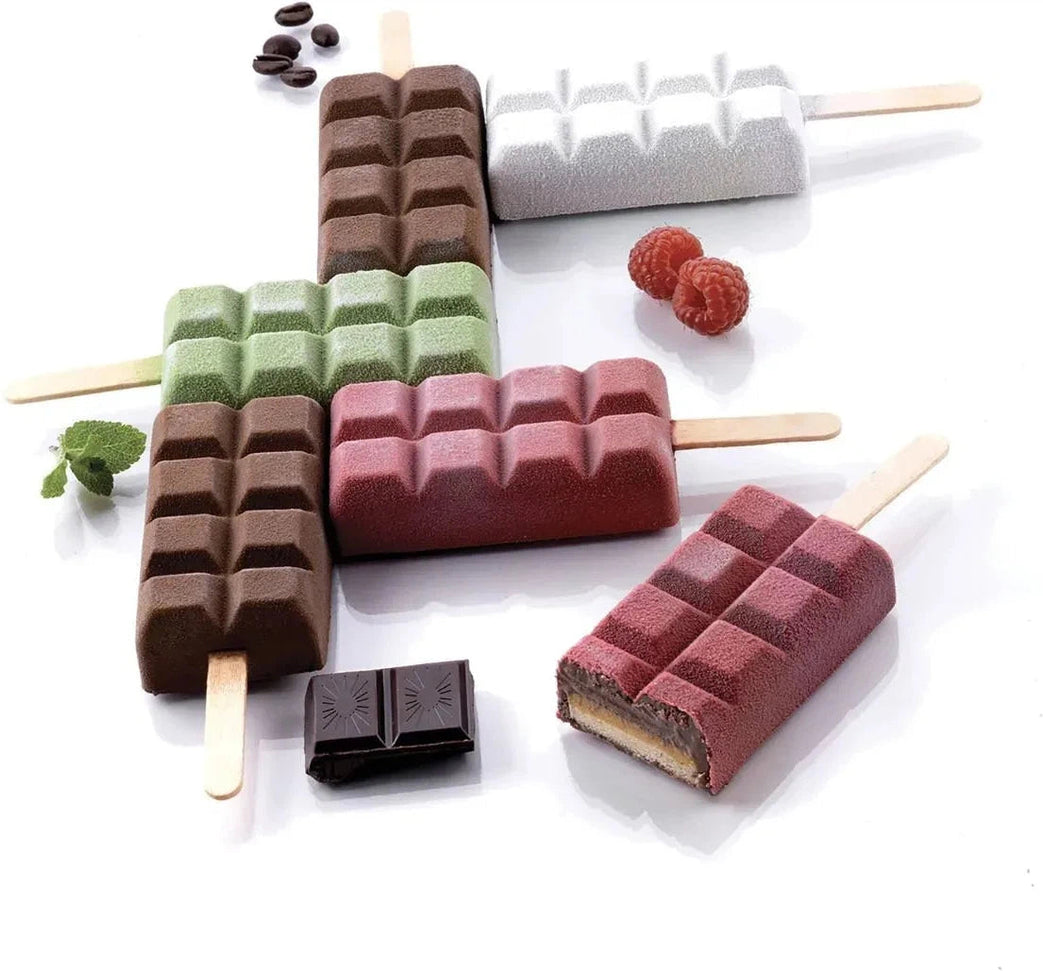 Silikomart - 3.6" x 1.8" x 0.9" Silicone Choco Sticks Moulds, Pack of 2 - GEL02 CHOCO