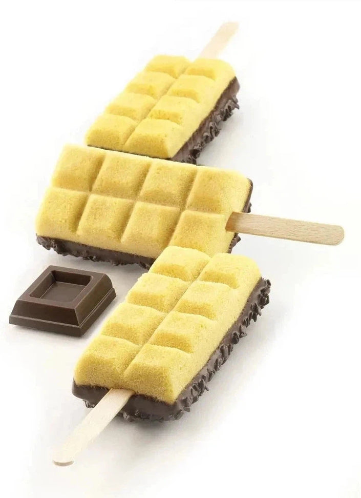 Silikomart - 3.6" x 1.8" x 0.9" Silicone Choco Sticks Moulds, Pack of 2 - GEL02 CHOCO