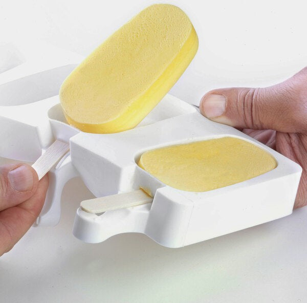 Silikomart - 3.6" x 1.8" x 0.9" Silicone Classic Ice Cream/Cake Pop Baking Mold, Pack of 2 - GEL01