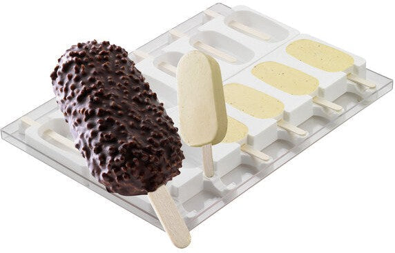 Silikomart - 3.6" x 1.8" x 0.9" Silicone Classic Ice Cream/Cake Pop Baking Mold, Pack of 2 - GEL01