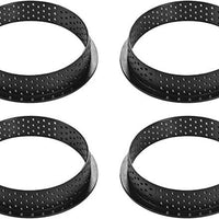 Silikomart - 3.9" x 0.7" 4 Compartment Round Silicone Composite Tarte Ring with #4 Rings - TART RING 100