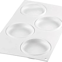 Silikomart - 3.9" x 3.3" 4 Compartment Round Silicone Kit Tarte Ring with 4 Rings - KIT TART RING 100