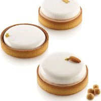 Silikomart - 3.9" x 3.3" 4 Compartment Round Silicone Kit Tarte Ring with 4 Rings - KIT TART RING 100