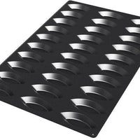 Silikomart - 4.1" x 1.7" x 0.9" Silicone Black 30 Compartment Boats Baking Mold - SQ054