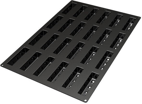 Silikomart - 4.6" x 1.1" x 1.2" Silicone Black 24 Compartment Pois Baking Mold - SQ023