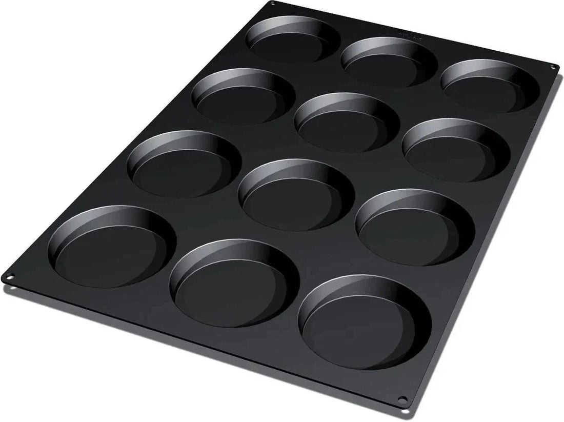 Silikomart - 4.7" 12 Disc Black Silicone Baking Mold - SQ029