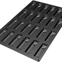 Silikomart - 4.7" x 1.4" x 1.2" Silicone Black 24 Compartment Triangle Baking Mold - SQ037