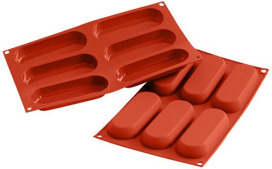 Silikomart - 5" x 1.8" x 0.6" Savoiardo #6 Compartment Ladyfinger Silicone Baking Mold - SF103