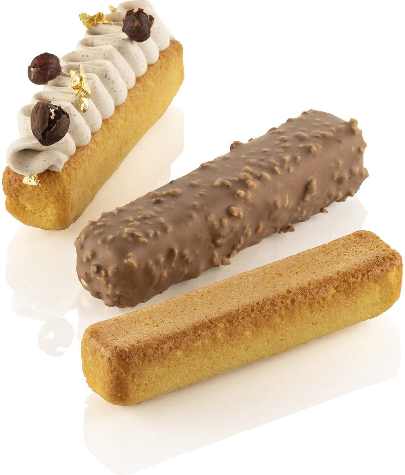 Silikomart - 5.1" Stripe Éclair Professional-Size Silicone Mold with 28 Cavities - SQ083