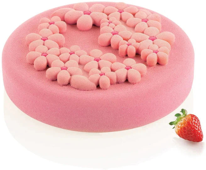 Silikomart - 5.5" Dessert-Top Silicone Baking Mold with 2 Cavities - FLORA 80