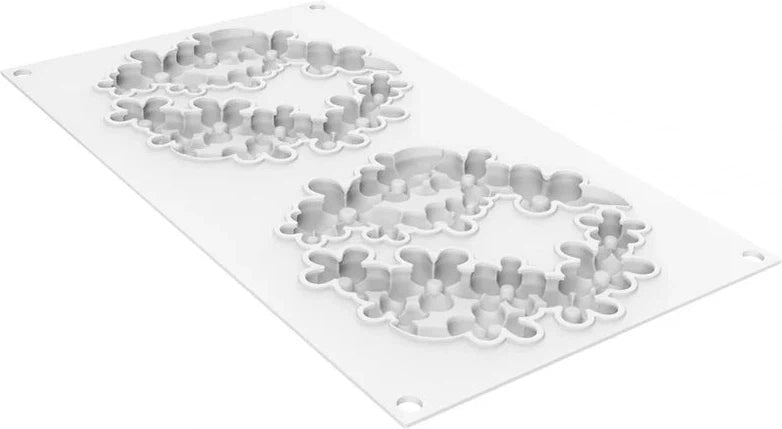 Silikomart - 5.5" Dessert-Top Silicone Baking Mold with 2 Cavities - FLORA 80