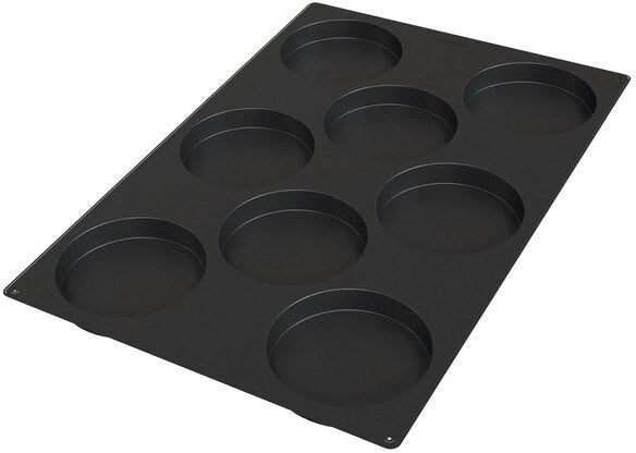 Silikomart - 5.5" x 0.9" Silicone Black 8 Compartment Disco Baking Mold - SQ068