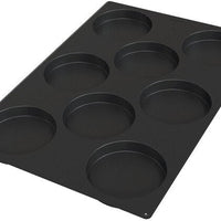 Silikomart - 5.5" x 0.9" Silicone Black 8 Compartment Disco Baking Mold - SQ068