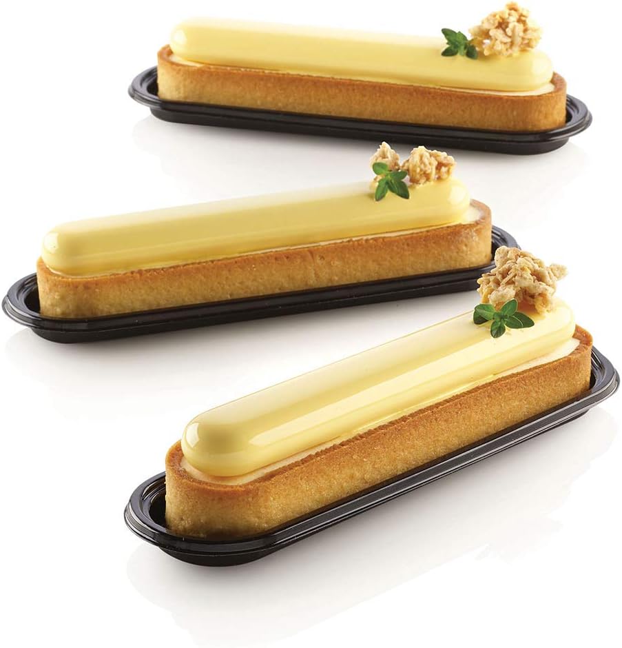 Silikomart - 5.7" x 1.3" Silicone Kit Tarte Ring Oblong, 6 Rings - KIT TARTE RING OBLONG