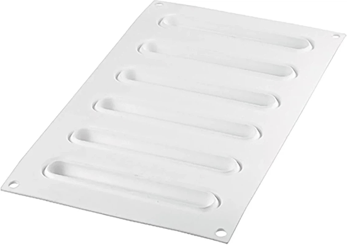 Silikomart - 5.7" x 1.3" Silicone Kit Tarte Ring Oblong, 6 Rings - KIT TARTE RING OBLONG
