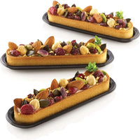 Silikomart - 5.7" x 1.3" Silicone Kit Tarte Ring Oblong, 6 Rings - KIT TARTE RING OBLONG